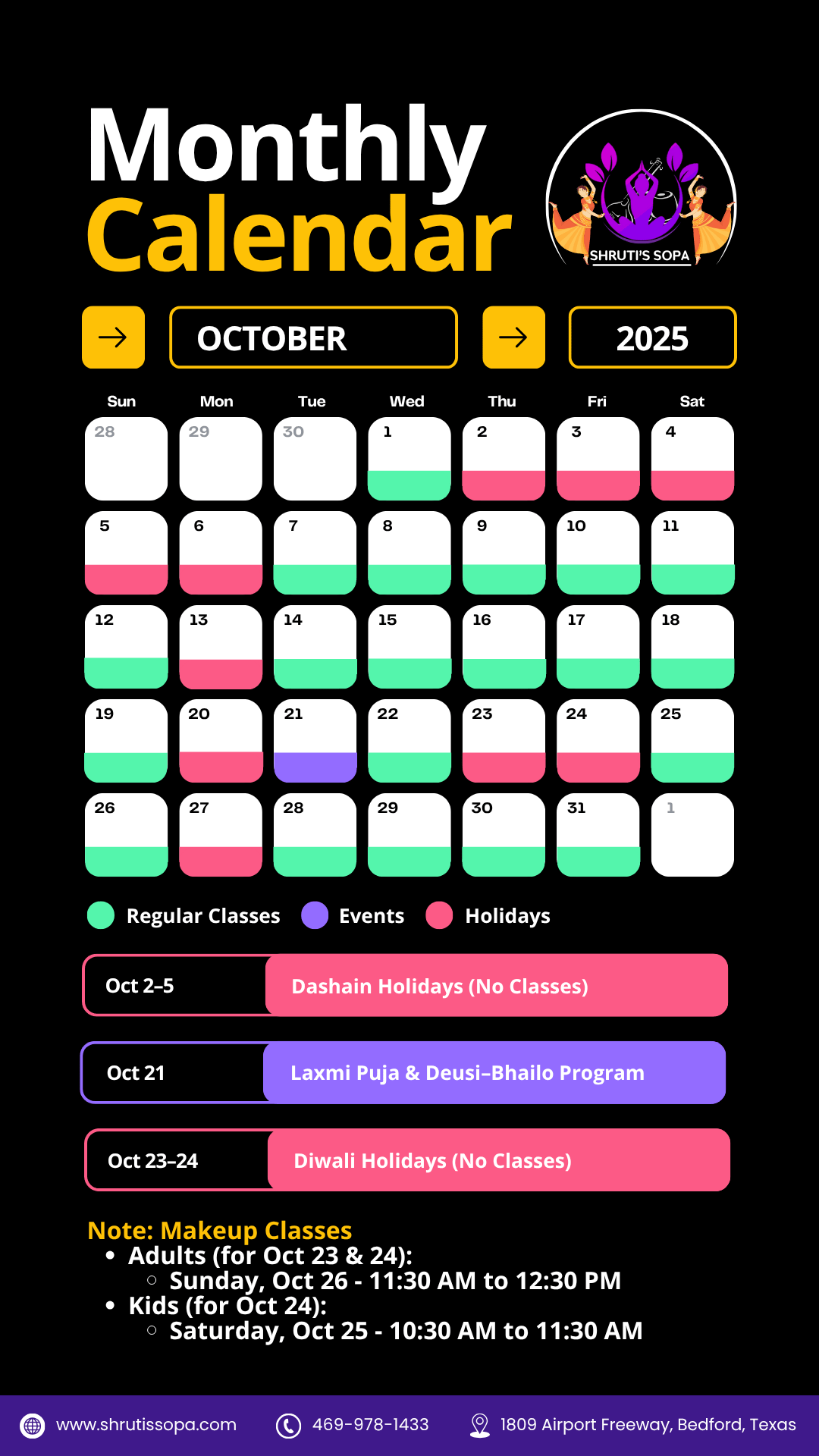 October - 2025 - Monthly Calendar