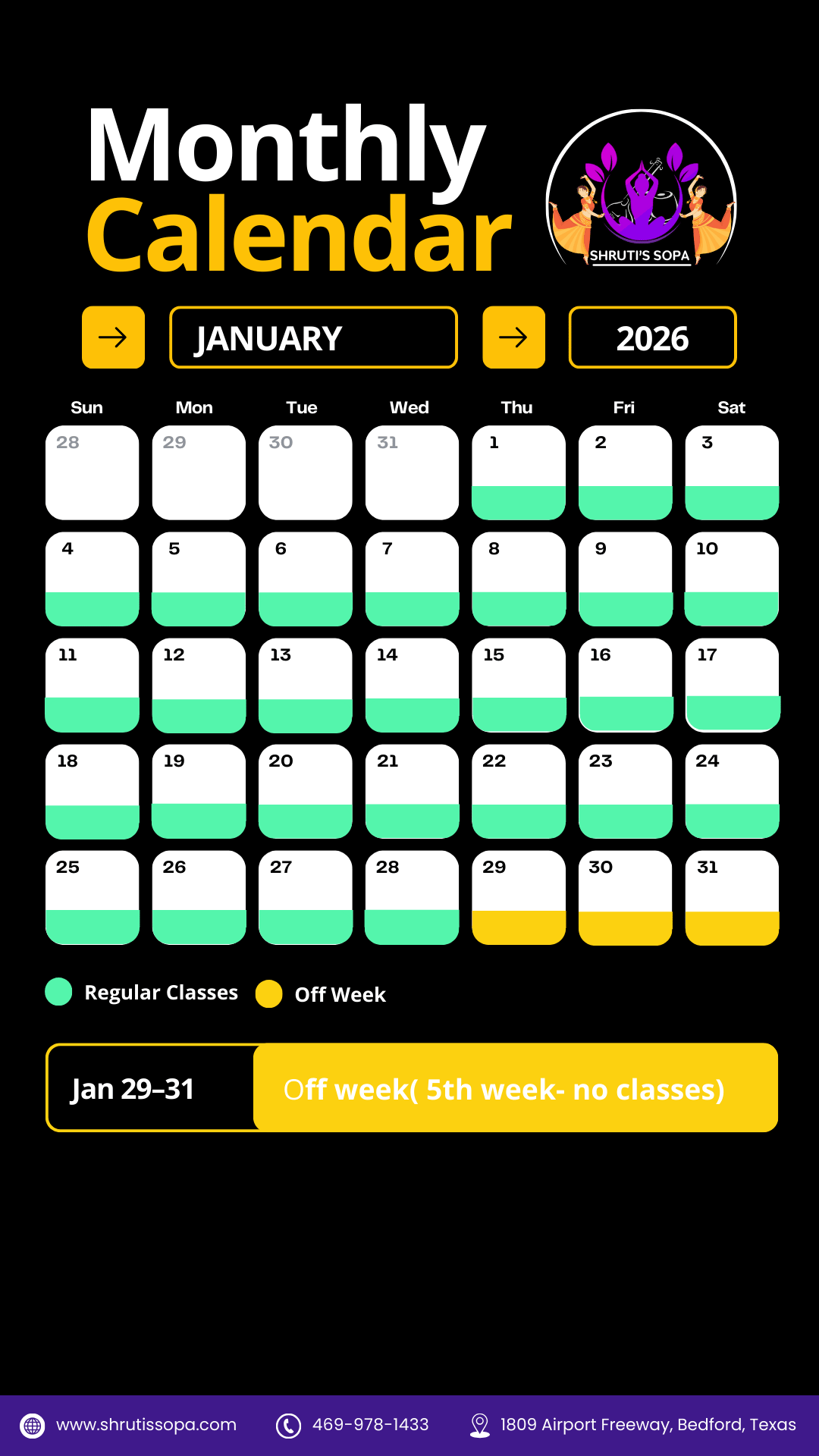 January Calendar - 2026